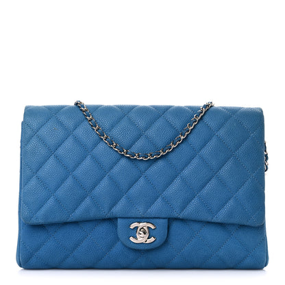 Chanel Iridescent Caviar Quilted Clutch With Chain Flap Blue 1 of 19