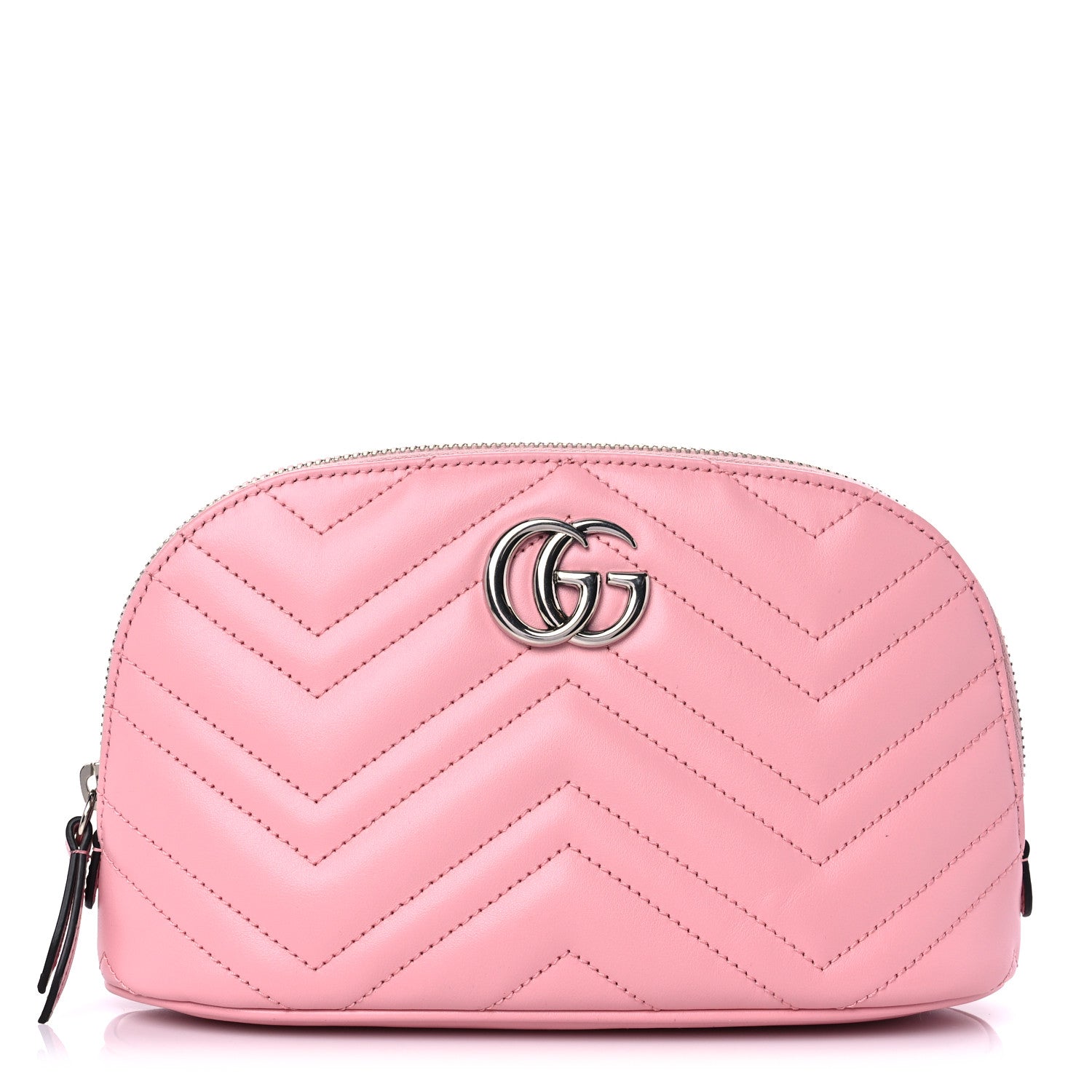 Gucci Calfskin Matelasse Large GG Marmont Pouch Cosmetic Case Wild Rose 1 of 9