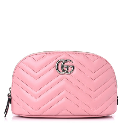Gucci Calfskin Matelasse Large GG Marmont Pouch Cosmetic Case Wild Rose 1 of 9