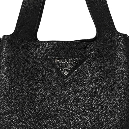 Prada Vitello Daino Soft Large Dynamique Tote Black 6 of 8