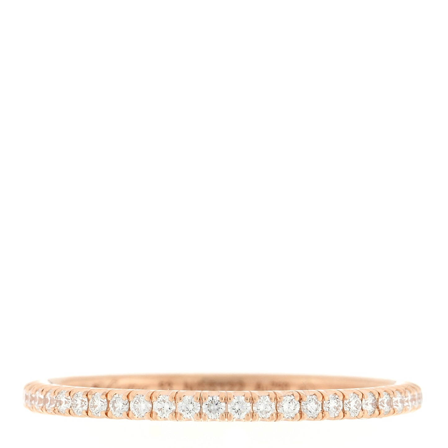 18K Pink Gold Diamond 1.5mm Etincelle de Cartier Wedding Band Ring 53 6.5