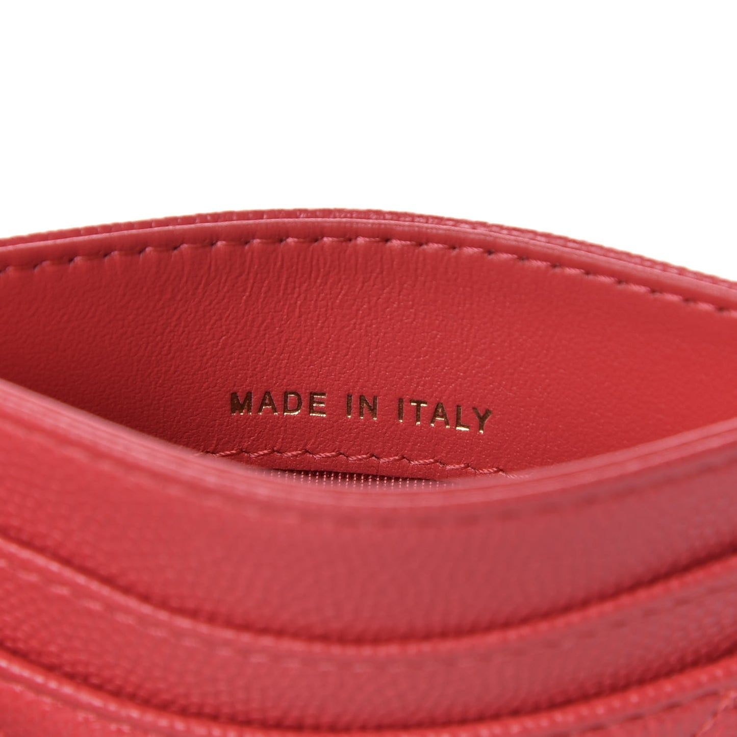 Caviar Quilted Card Holder Red