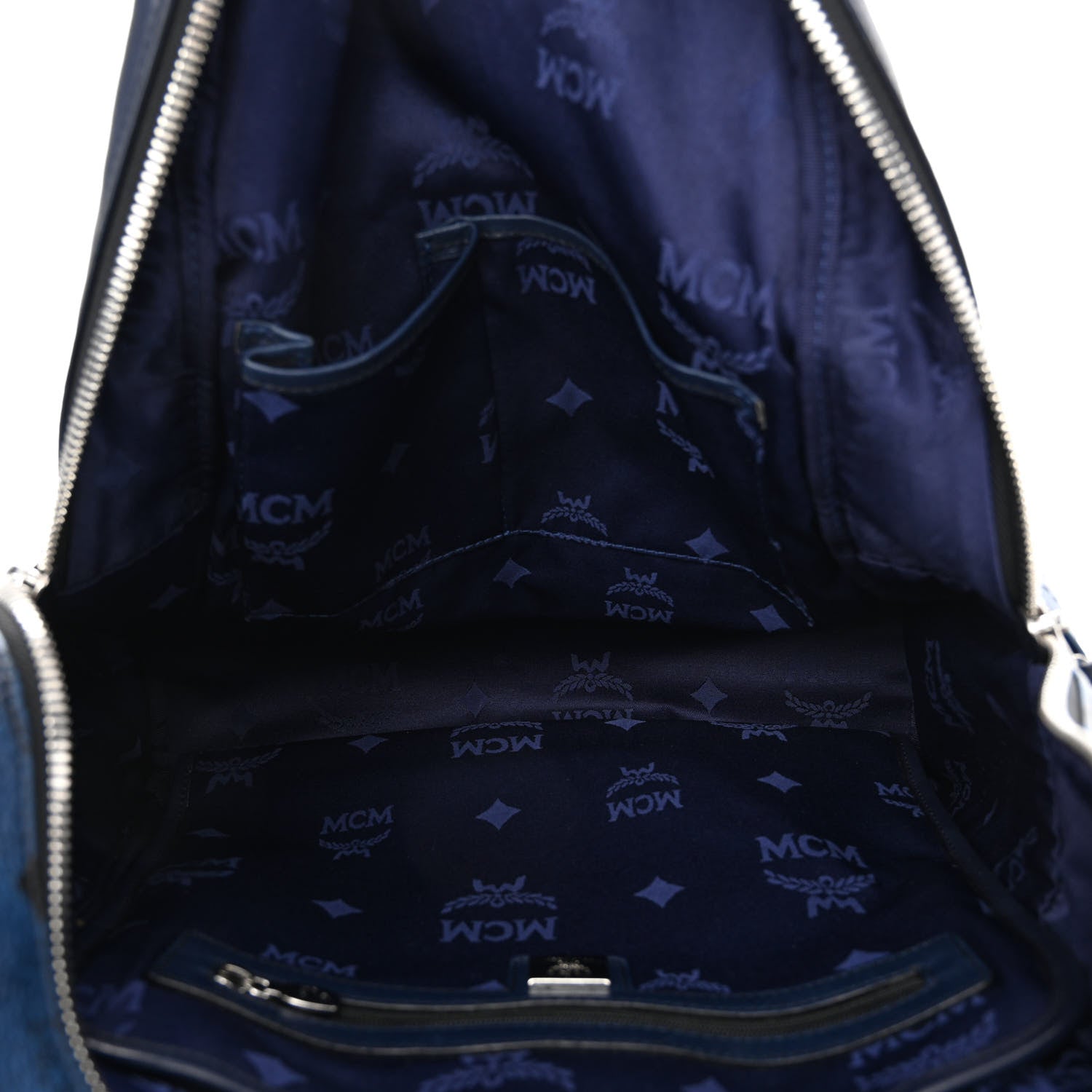 MCM Visetos Medium Stark Backpack Navy Blue 4 of 11