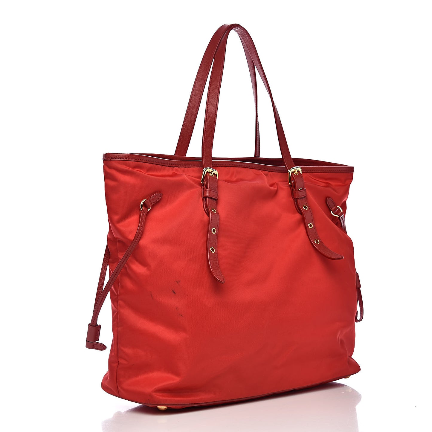 Tessuto Nylon Saffiano Tote Rosso