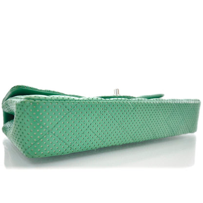 Chanel Calfskin Perforated East West Flap Green 6 of 11