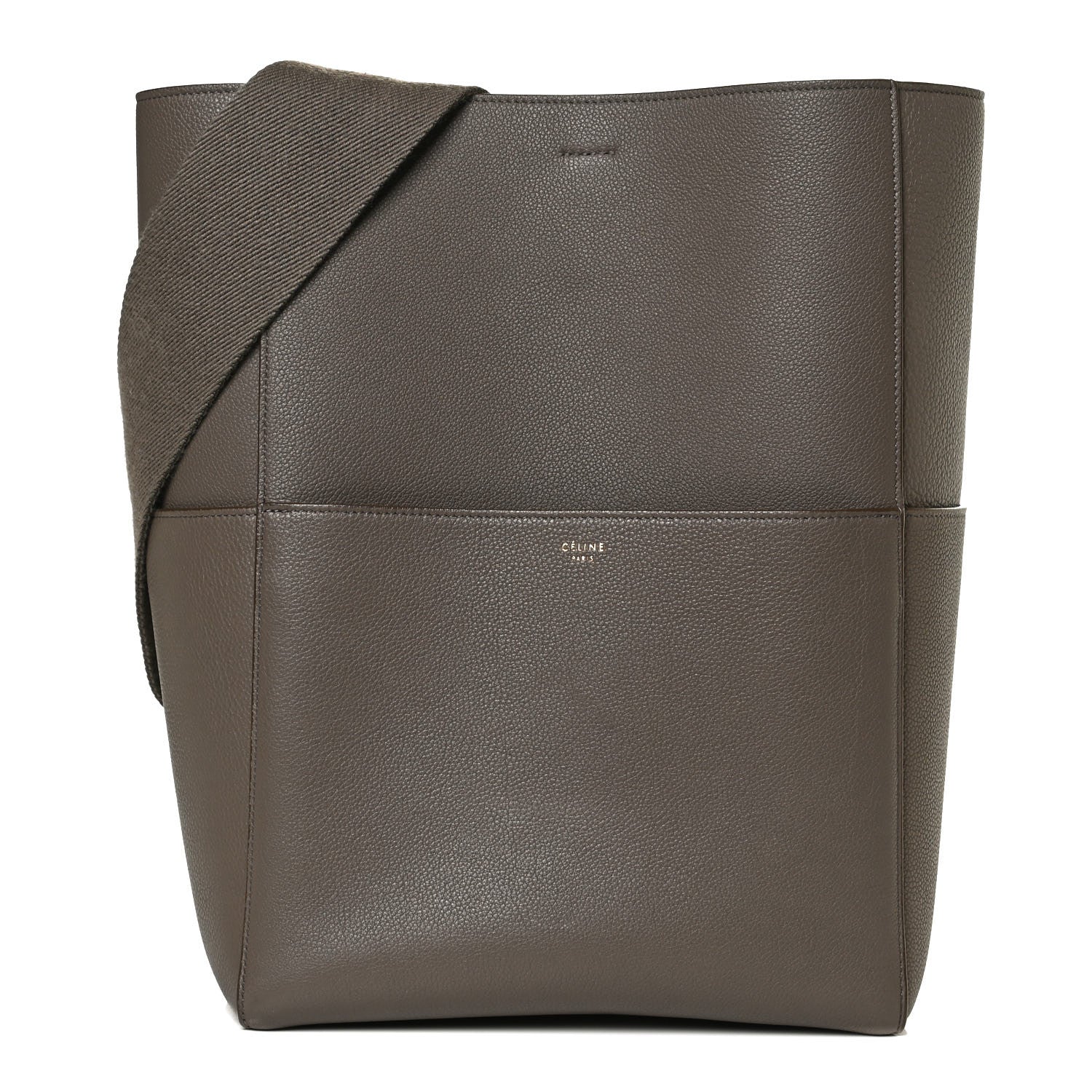 Celine Soft Grained Calfskin Sangle Bucket Bag Taupe 1 of 11