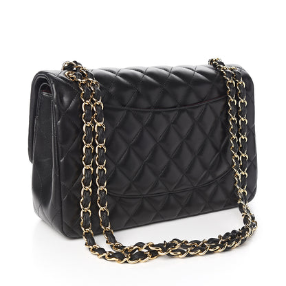 Chanel Lambskin Quilted Jumbo Double Flap Black 2 of 10