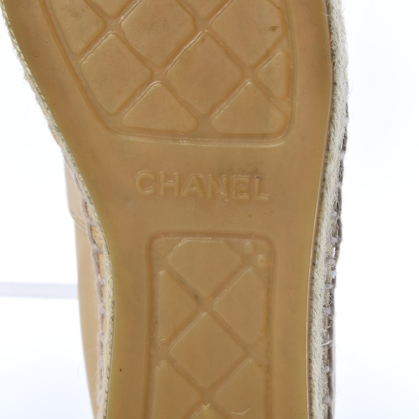Lambskin CC Espadrilles 39 Beige Black