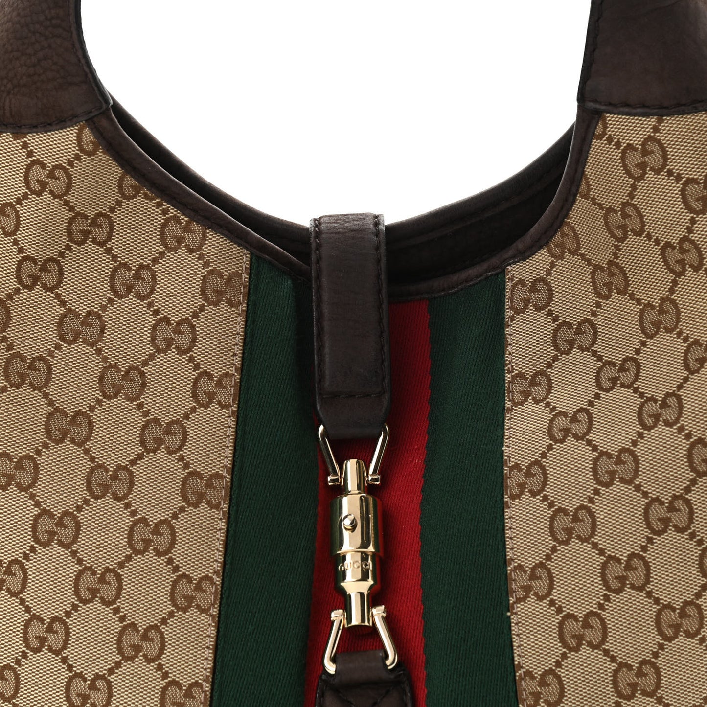 Monogram Web New Jackie Shoulder Bag Dark Brown