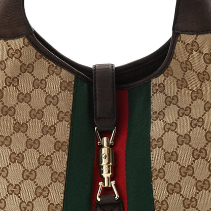 Gucci Monogram Web New Jackie Shoulder Bag Dark Brown 8 of 12