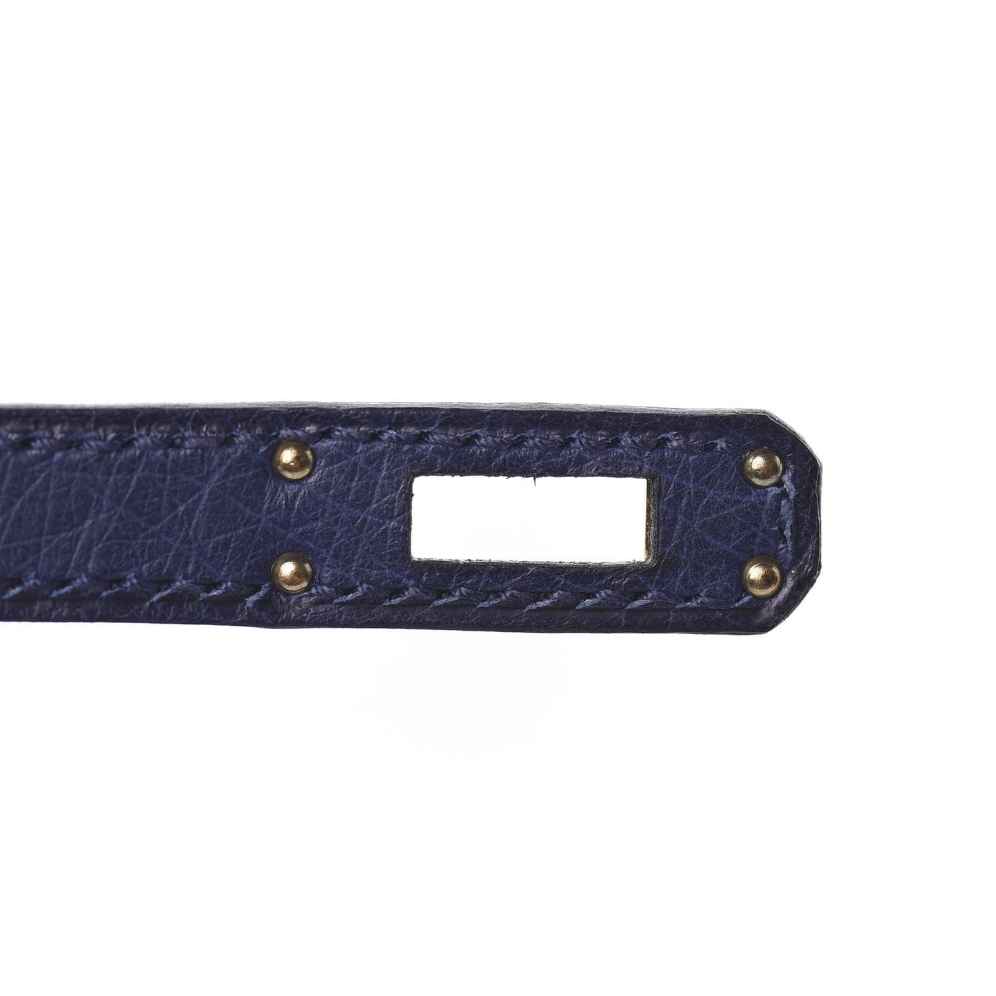 Ostrich Kelly Pochette Clutch Bleu Iris