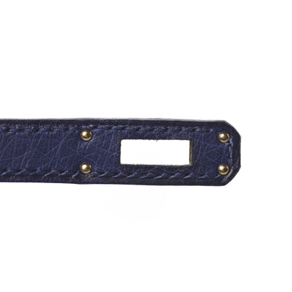 Hermes Ostrich Kelly Pochette Clutch Bleu Iris 23 of 30
