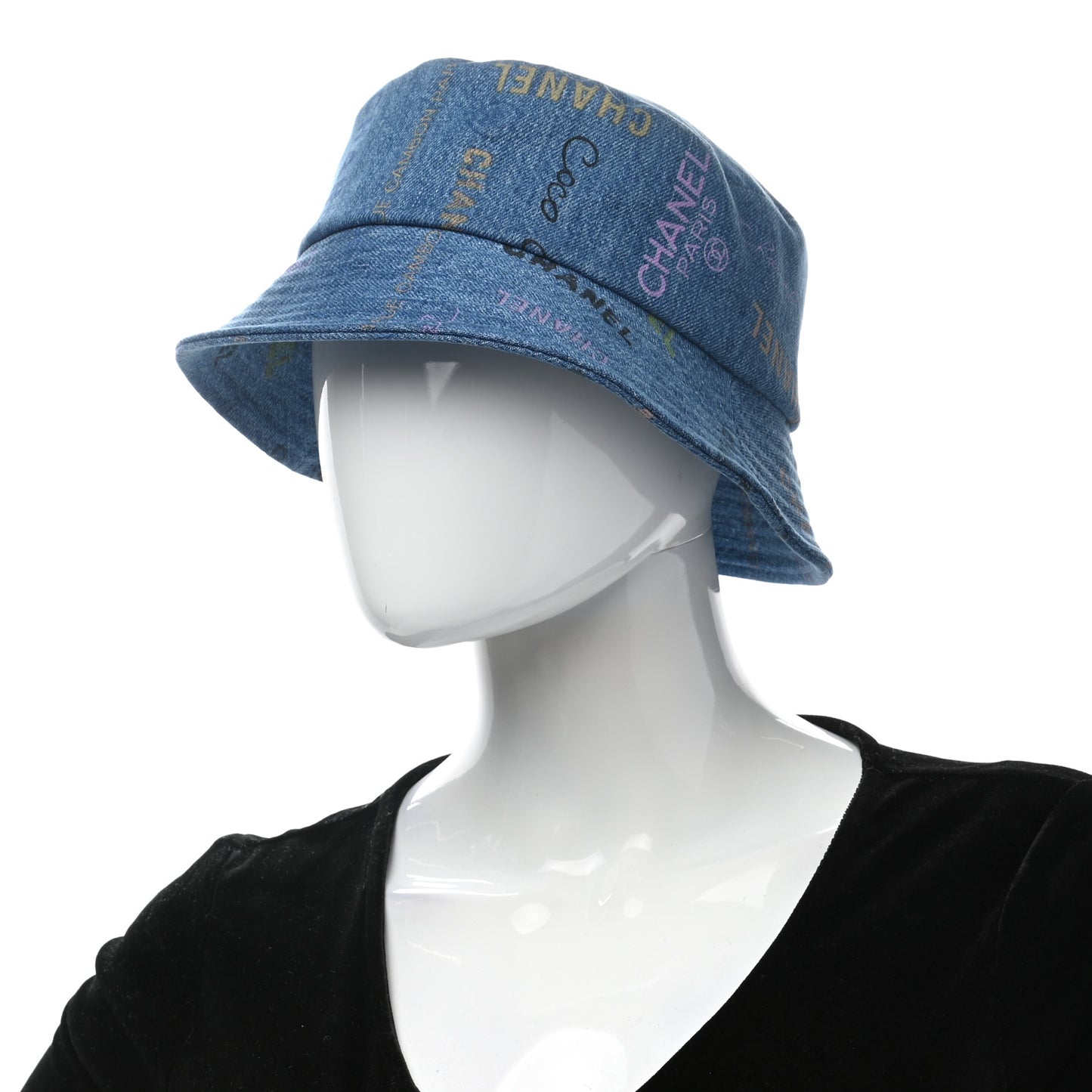 Denim Mood Cloche Bucket Hat L Blue
