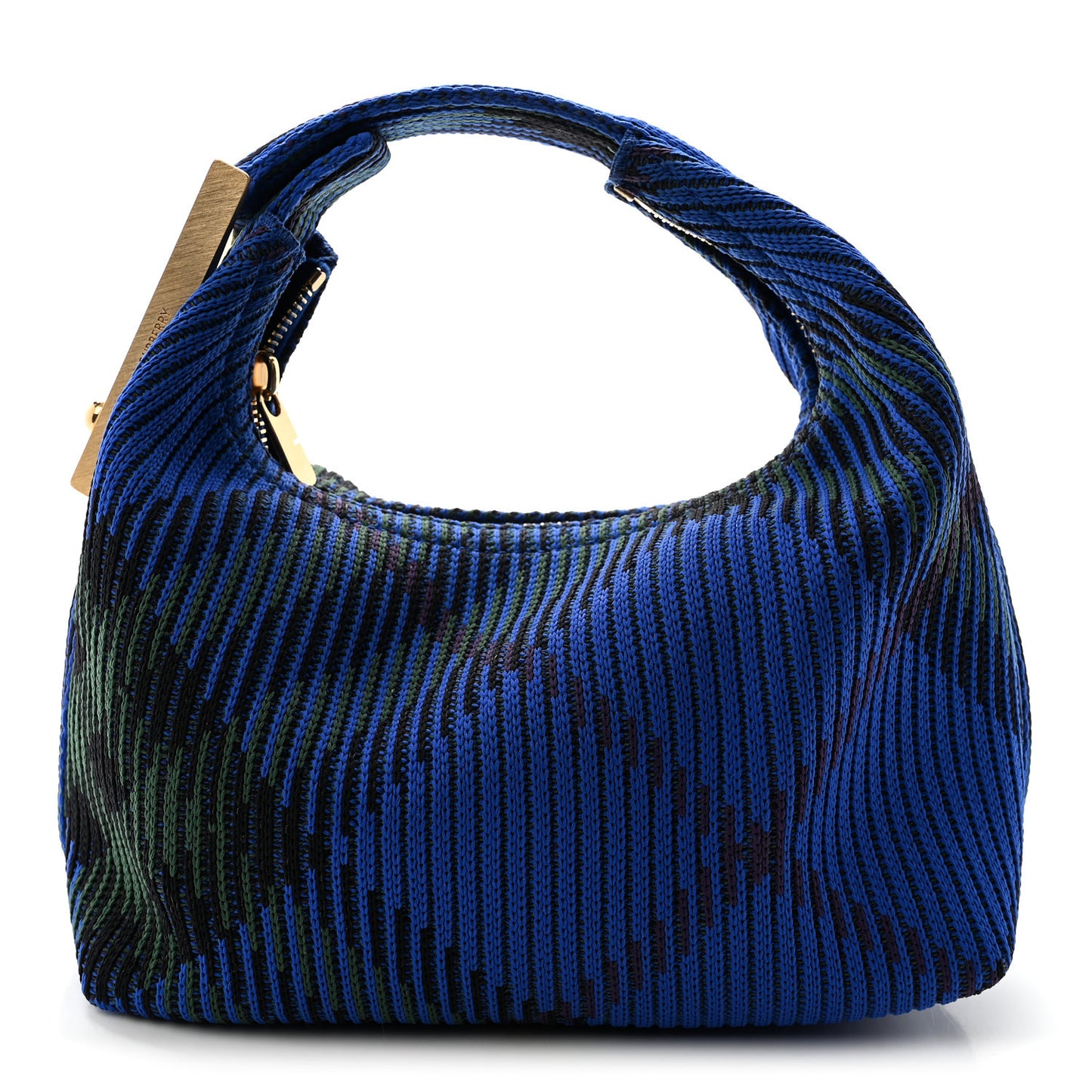 Canvas Knitted Check Mini Peg Duffle Bag Knight