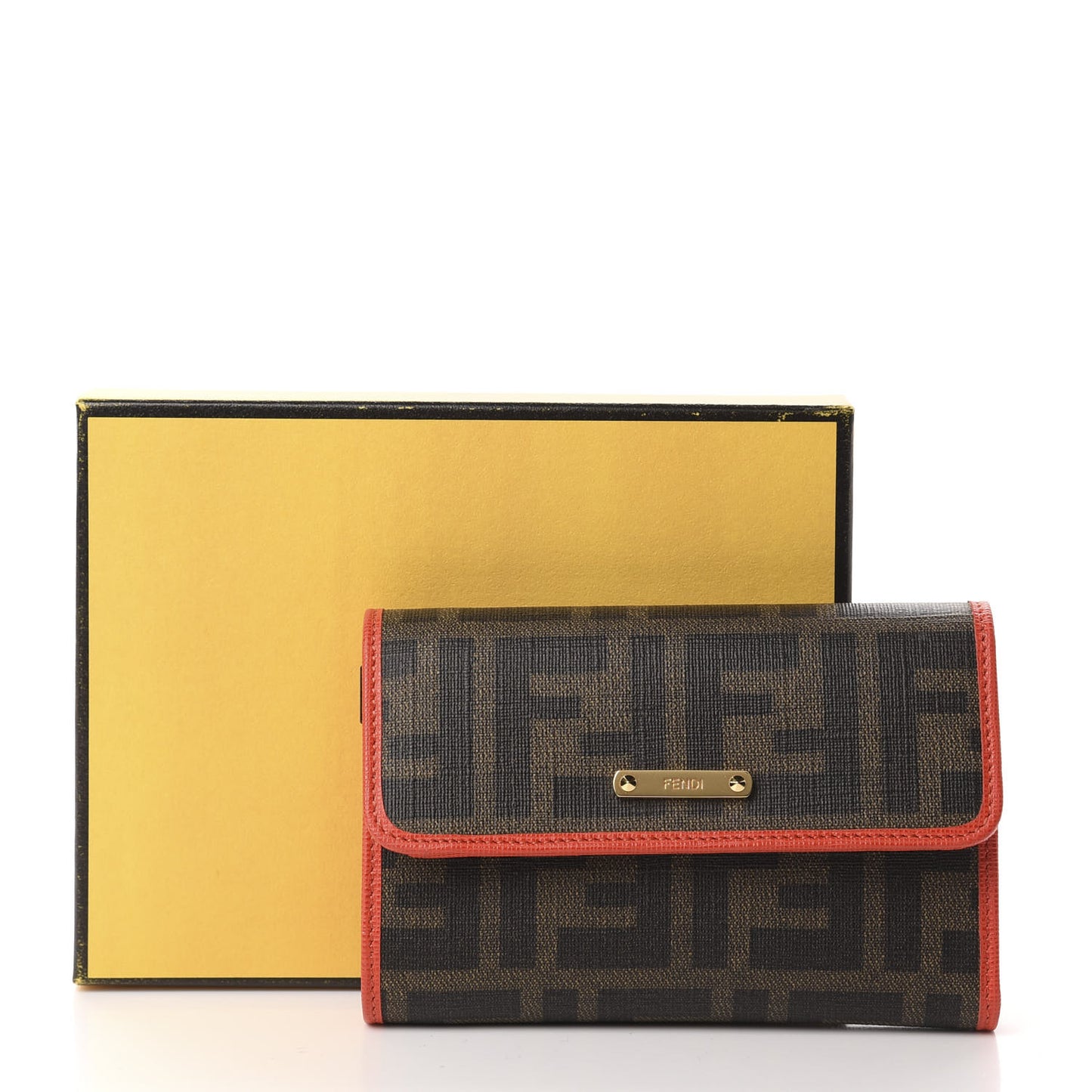 Zucca Spalmati Vitello Elite Tri-Fold Wallet Tobacco Papavero