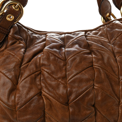 Miu Miu Nappa Large Patchwork Tote Brown 8 of 23
