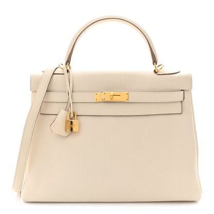 Hermes Togo Kelly Retourne 32 Craie 1 of 10