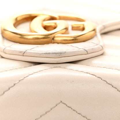 Gucci Calfskin Matelasse GG Marmont Chain Wallet Mystic White 12 of 13