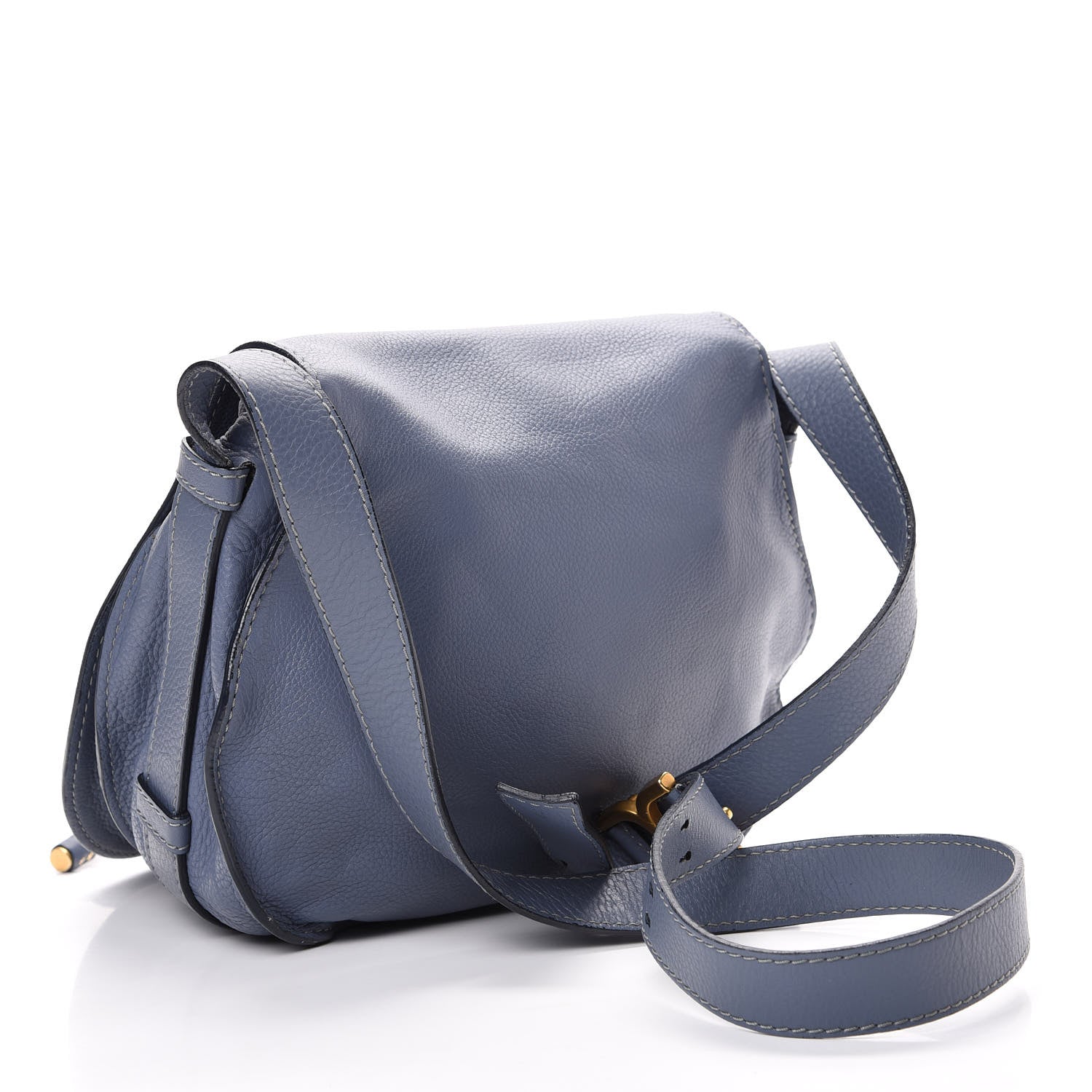 Chloe Calfskin Medium Marcie Round Crossbody Bag Street Blue 2 of 14