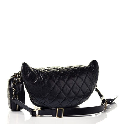 Chanel Aged Calfskin Quilted Waist Bag With Coin Purse Black 3 of 9