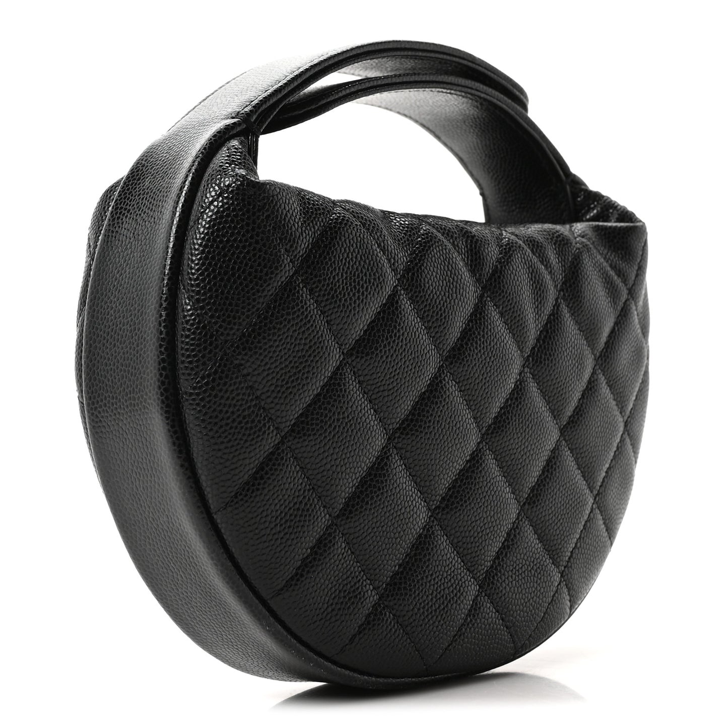 Caviar Quilted Polly Pocket Pouch Hobo Black