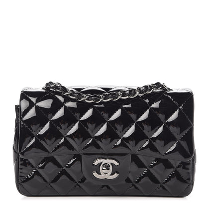 Chanel Patent Calfskin Quilted Mini Rectangular Flap Black 1 of 8