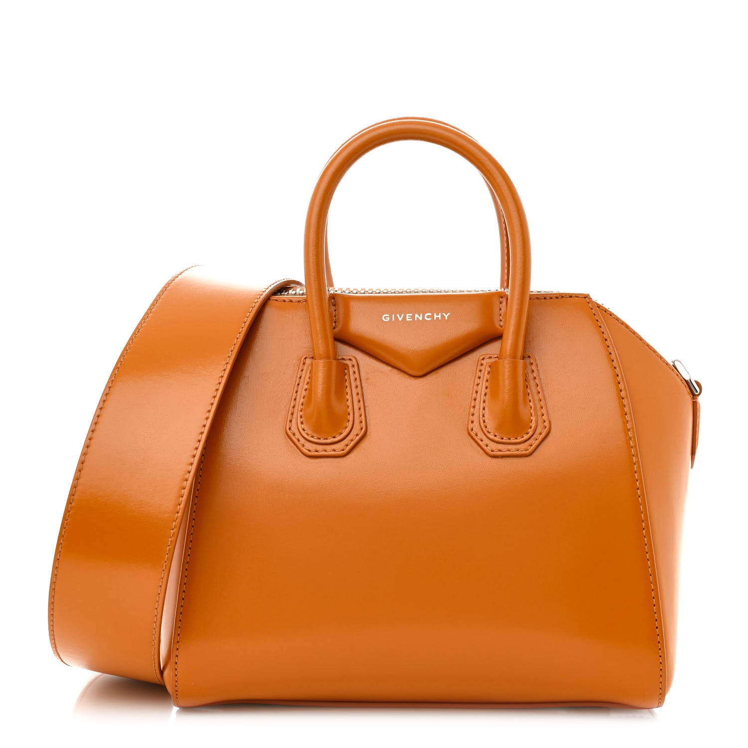 Givenchy Shiny Lord Calfskin Mini Antigona Pumpkin 2 of 27