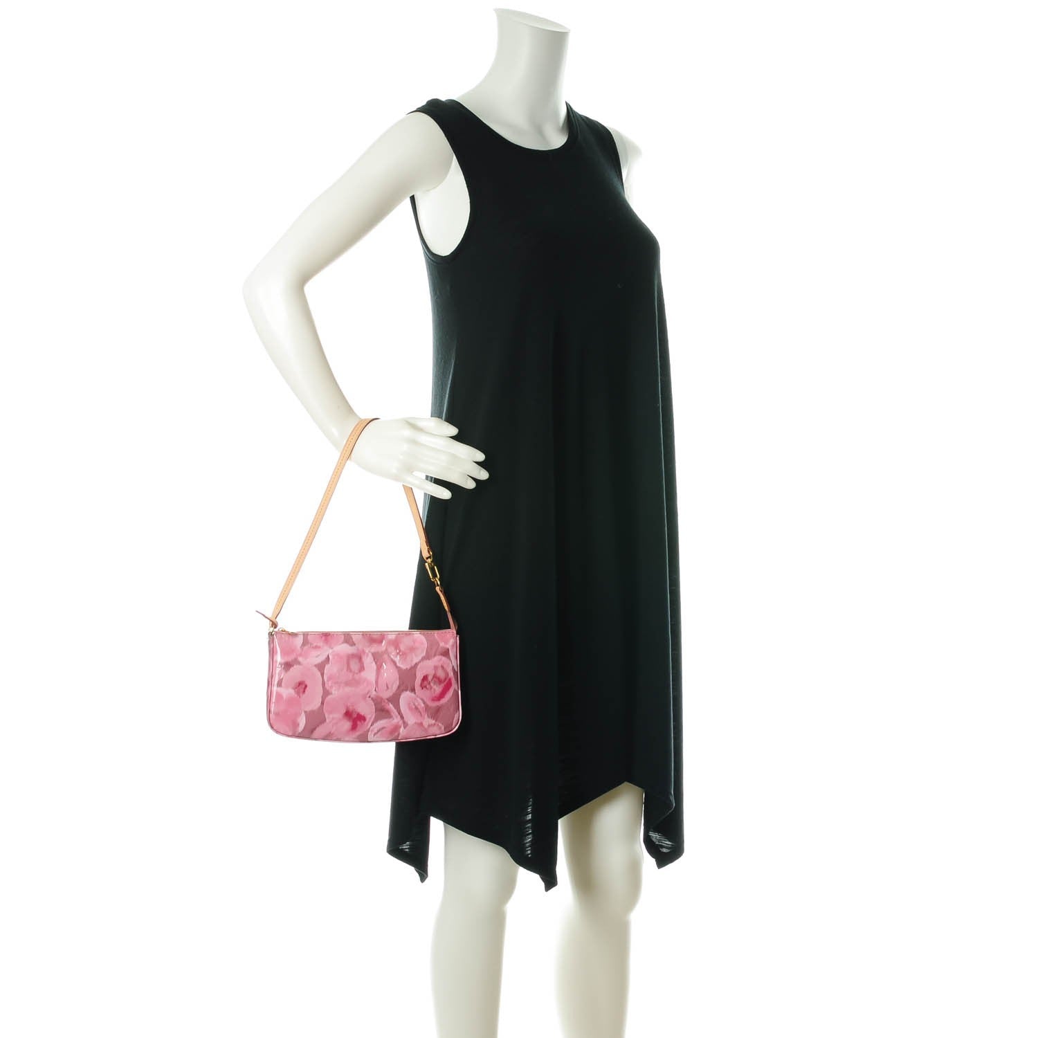 Louis Vuitton Vernis Ikat Pochette Accessories NM Rose Velours 2 of 8