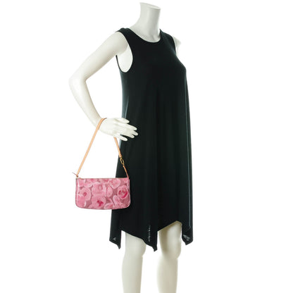 Louis Vuitton Vernis Ikat Pochette Accessories NM Rose Velours 2 of 8
