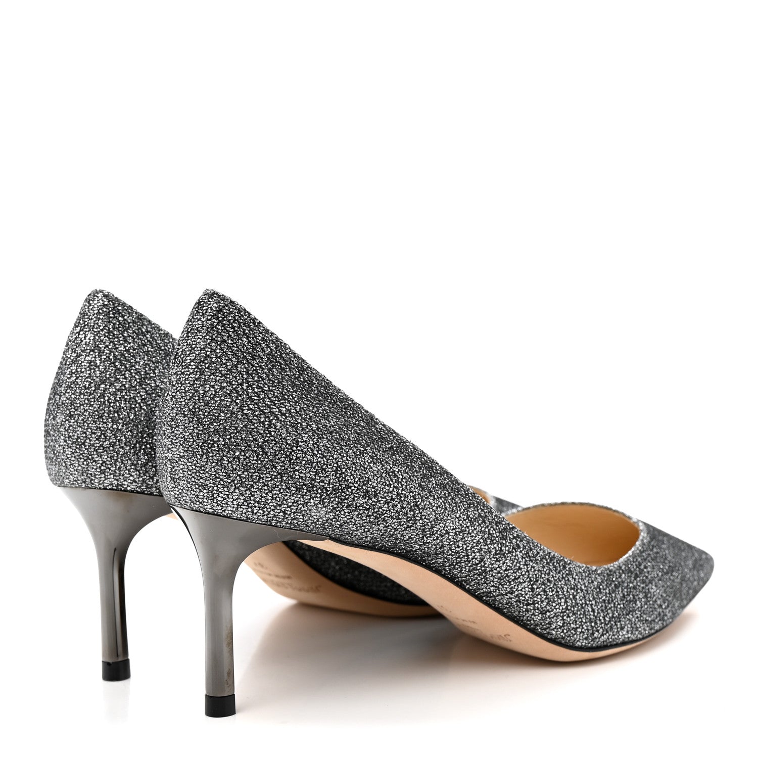 Jimmy Choo Glitter Fabric Romy 60 Pumps 37 Silver 5 of 9