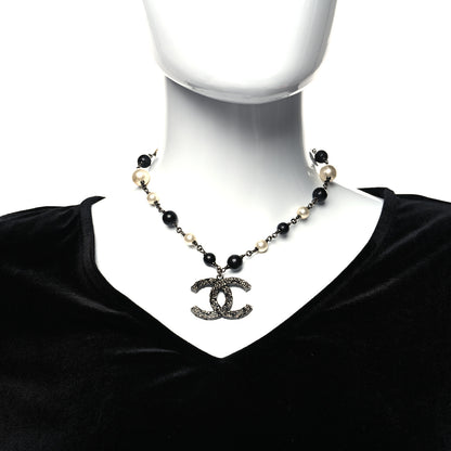 Chanel Ruthenium Beaded CC Short Necklace Black 2 of 5