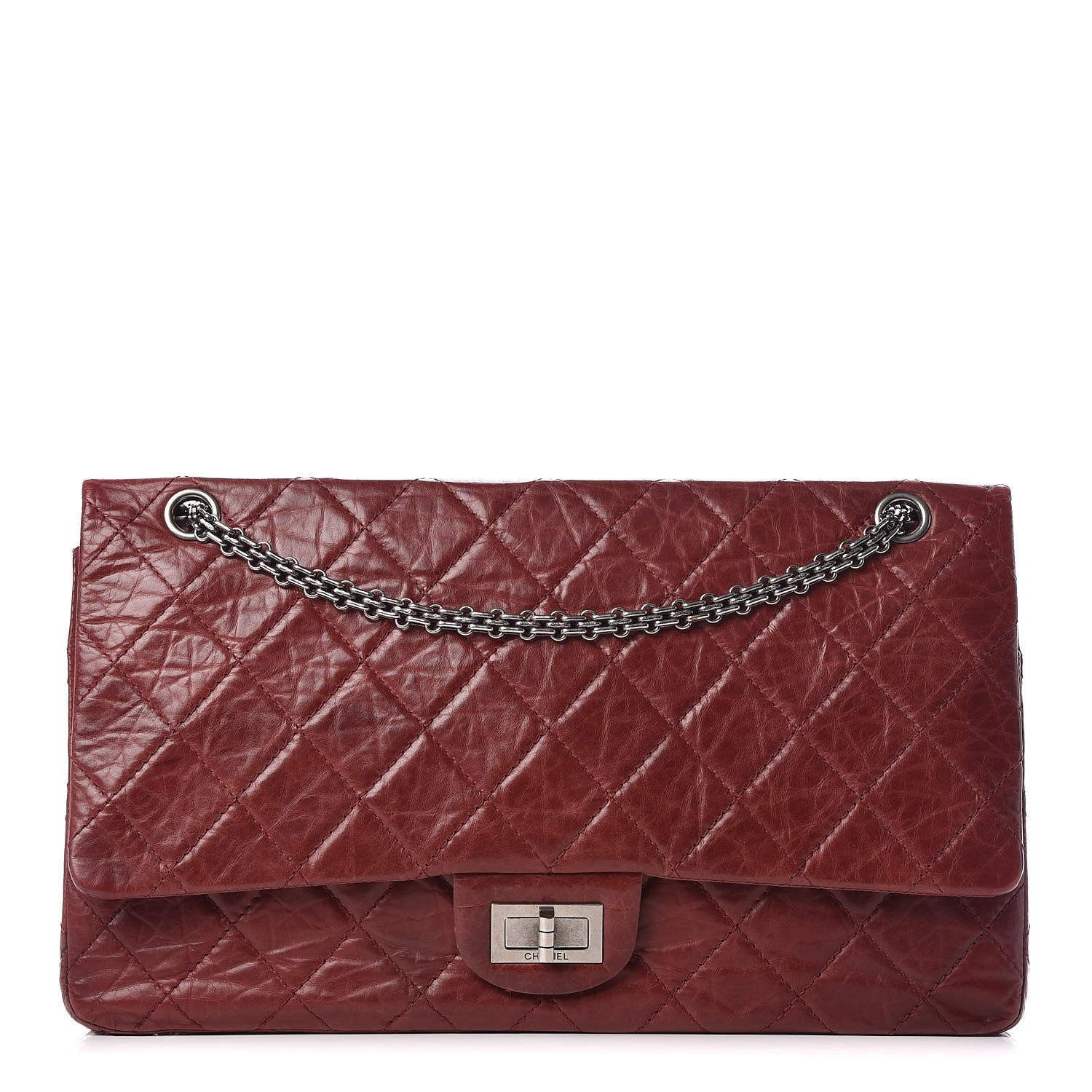 product image of chanel Quilted 2.55 228 Reissue Flap Dark Red FASHIONPHILE