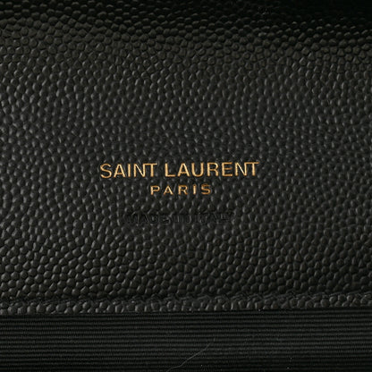 Saint Laurent Grain De Poudre Textured Mixed Matelasse Triquilt Monogram Clutch Black 6 of 12