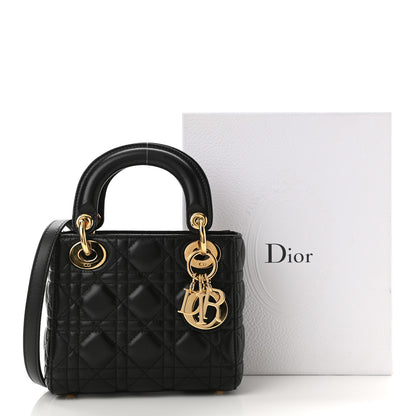 Christian Dior Lambskin Cannage Mini Lady Dior Black 11 of 11