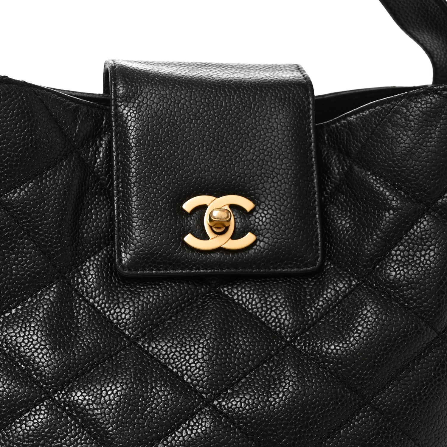 Chanel Caviar Diamond Flap Shoulder Bag Black 8 of 10