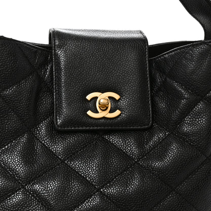 Chanel Caviar Diamond Flap Shoulder Bag Black 8 of 10