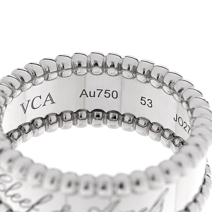 Van Cleef & Arpels 18K White Gold Perlee Signature Ring 53 6.25 4 of 5