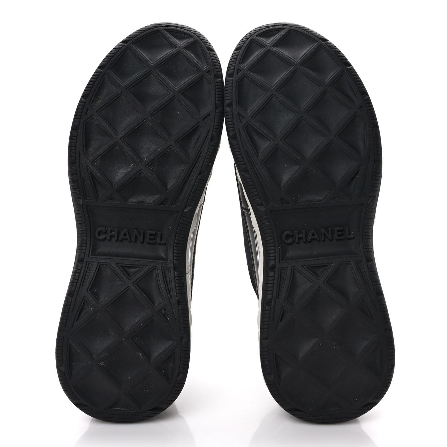 Velvet Calfskin Mixed Fibers CC Sneakers 36 Black