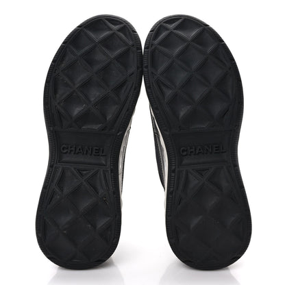 Chanel Velvet Calfskin Mixed Fibers CC Sneakers 36 Black 6 of 9
