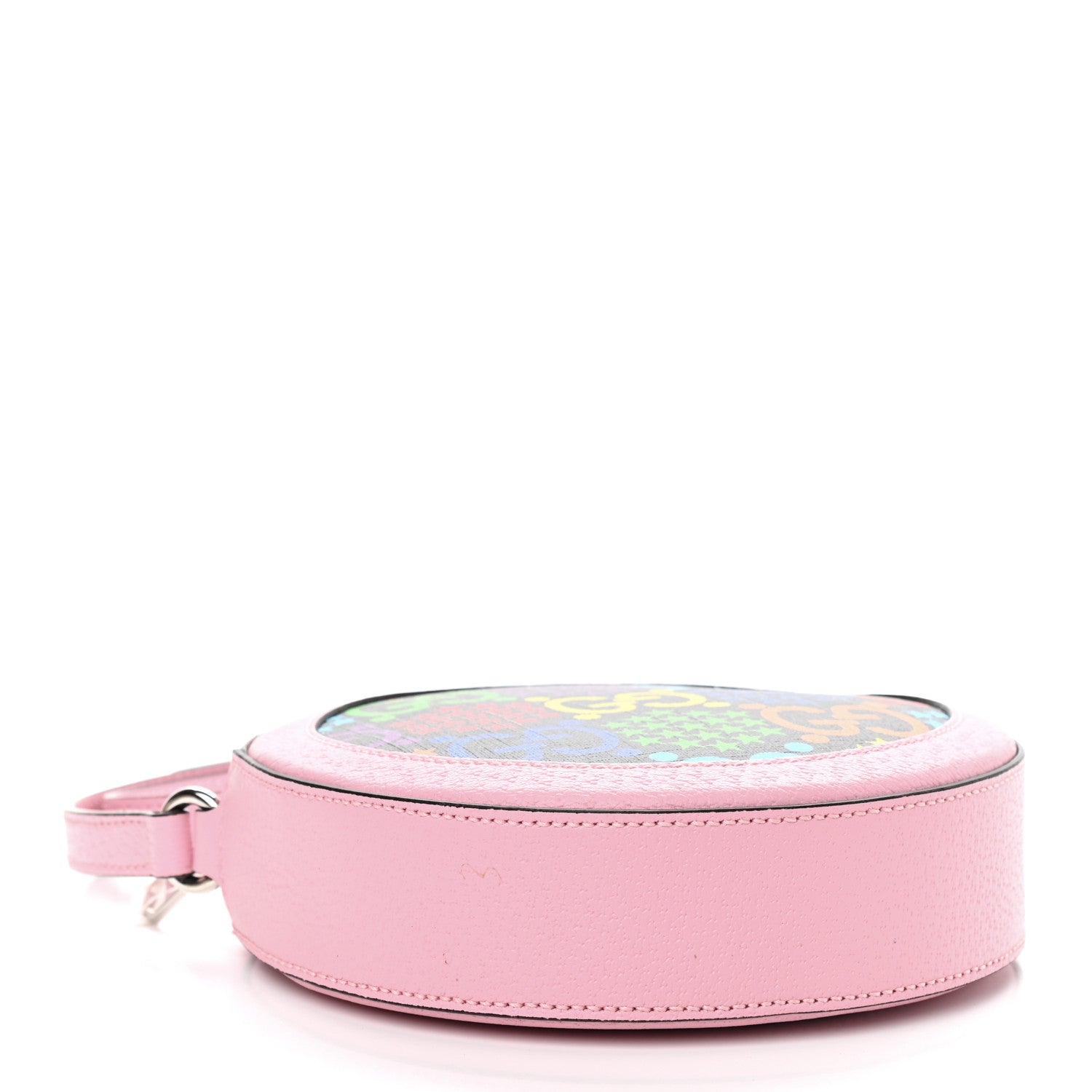 Gucci GG Supreme Monogram Psychedelic Round Shoulder Bag Black Multicolor Sugar Pink 4 of 9