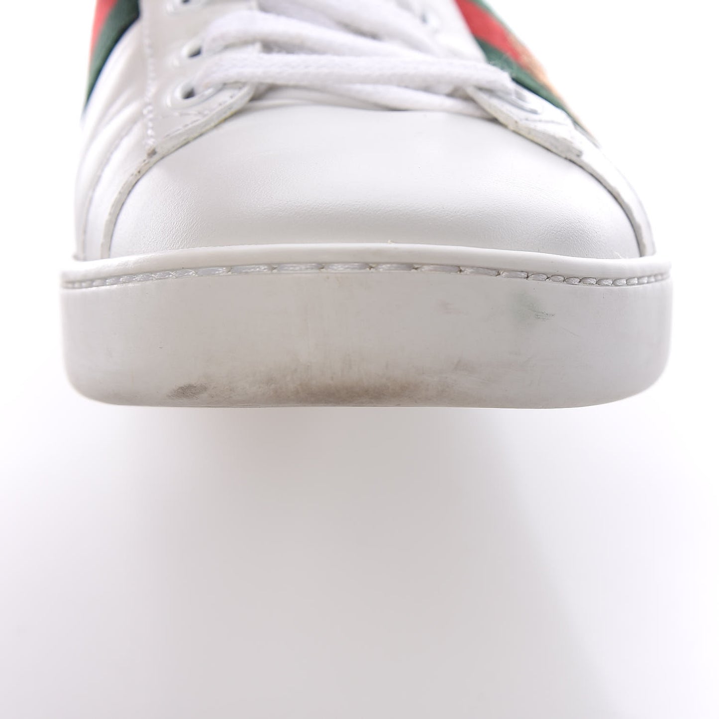 Calfskin Ayers Bee Embroidered Womens Ace Sneakers 37 White Green