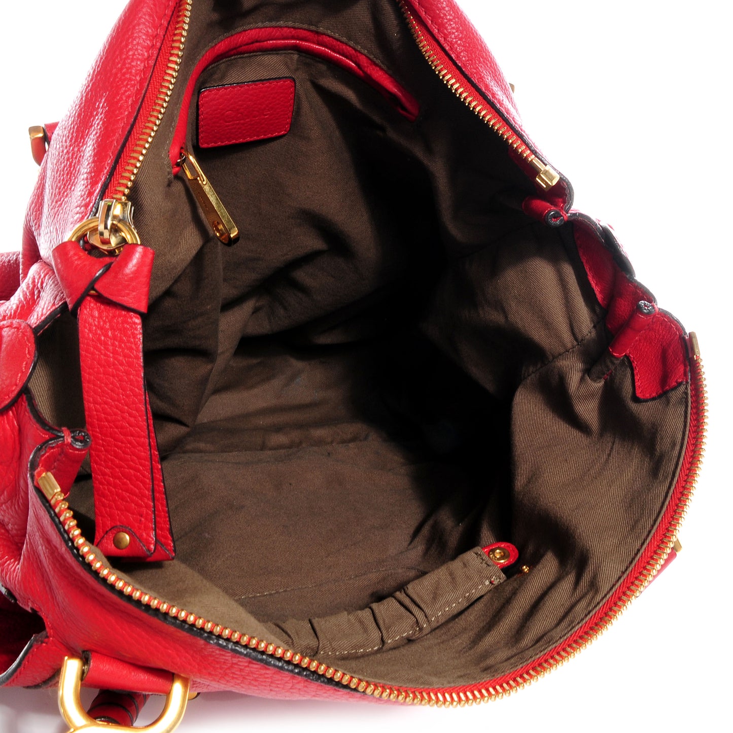 Calfskin Large Marcie Satchel Red