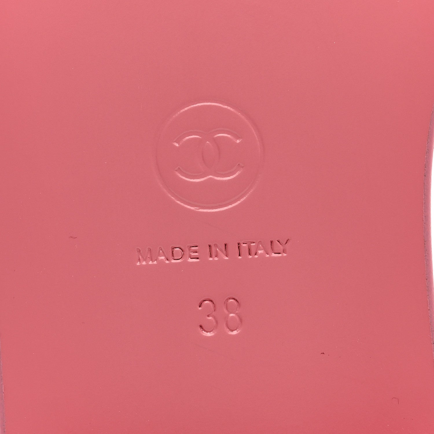 Chanel Calfskin Patent Calfskin Logo Mules 38 Pink Black 6 of 8