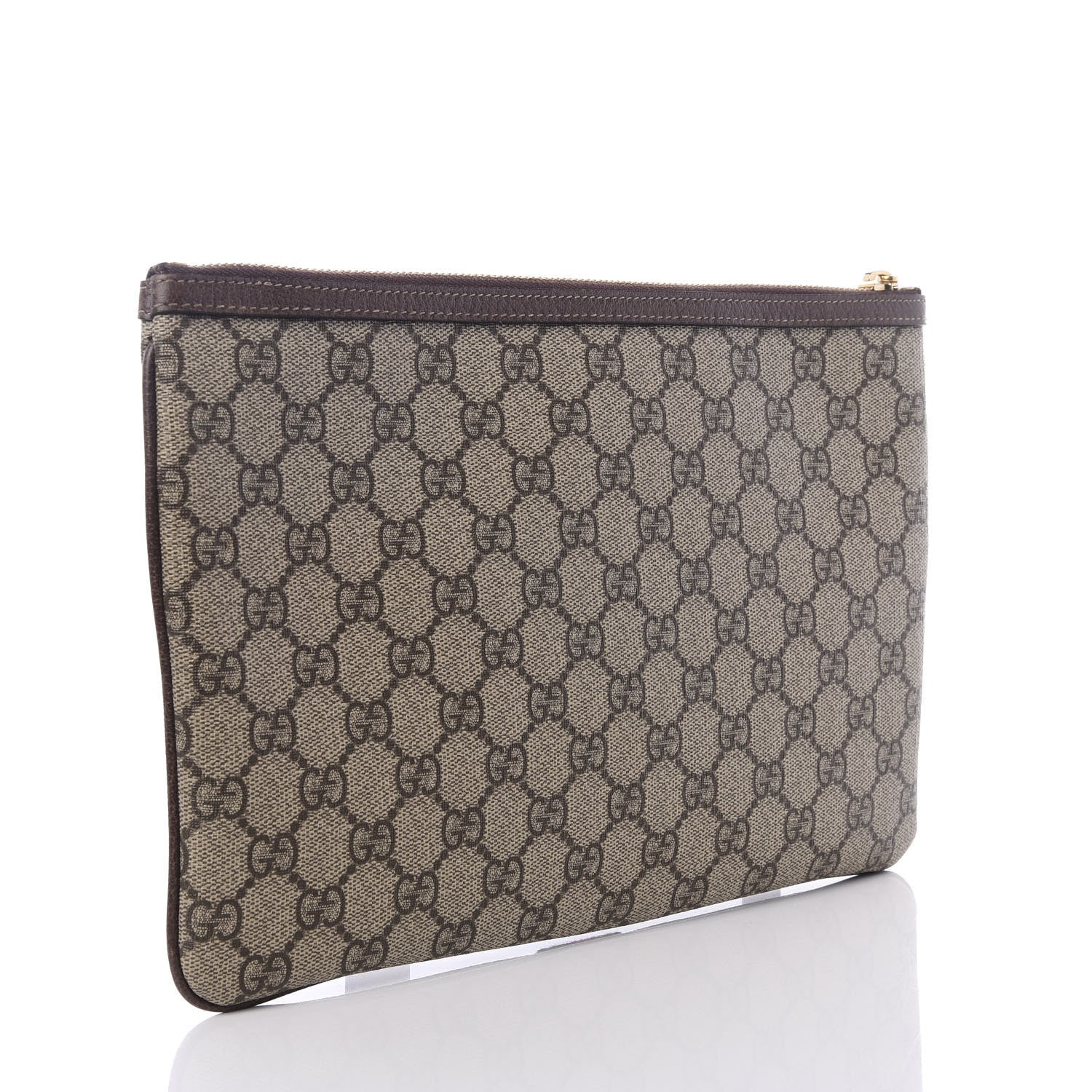 Gucci GG Supreme Monogram Large Ophidia Pouch Clutch Brown 2 of 8