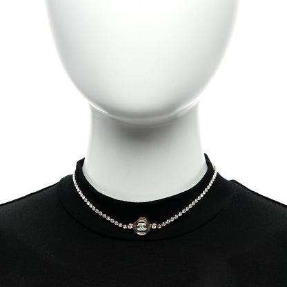 Chanel Crystal Pearl CC Choker Necklace Gold 2 of 5