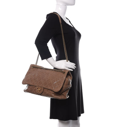 Chanel Crumpled Grained Calfskin Quilted Maxi Shiva Flap Brown 3 of 10