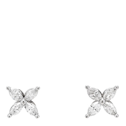 Tiffany Platinum Diamond .19ct Mini Victoria Earrings 1 of 4