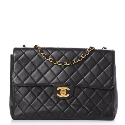 Chanel Lambskin Quilted Jumbo Single Flap Black 1 of 8