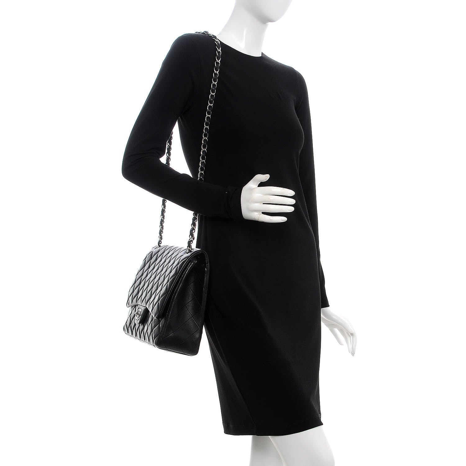 Chanel Lambskin Quilted Maxi Single Flap Black 4 of 10