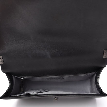 Chanel Metallic Calfskin Quilted New Medium Boy Flap Black 5 of 11